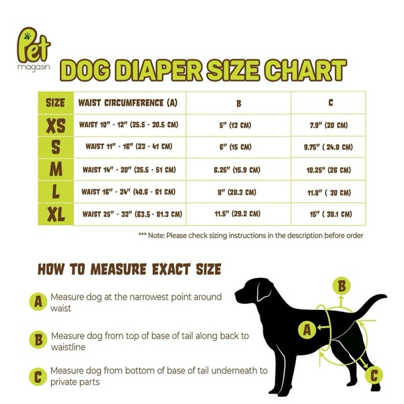 Pet Magasin Reusable Dog Diapers, Large, Pack of 3 (XL) DOG DIAPERS - Picture 3 of 5